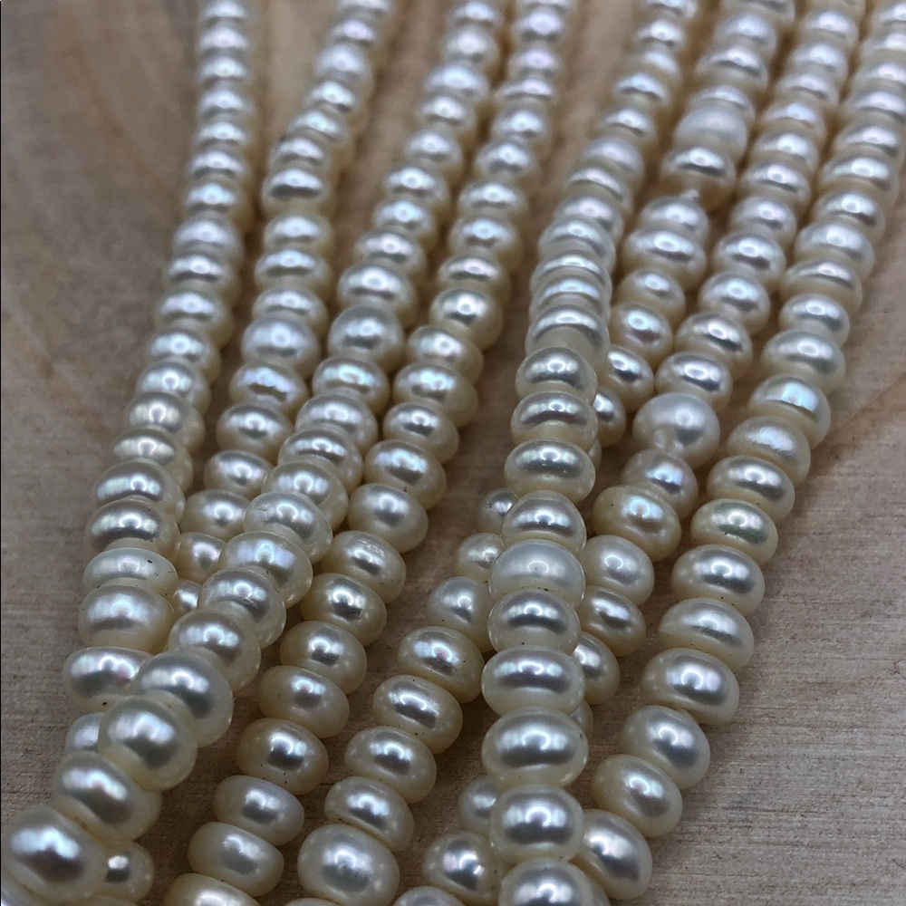 Genuine cultured freshwater button pearls necklace extra long 102 inch necklace - Picture 3 of 6